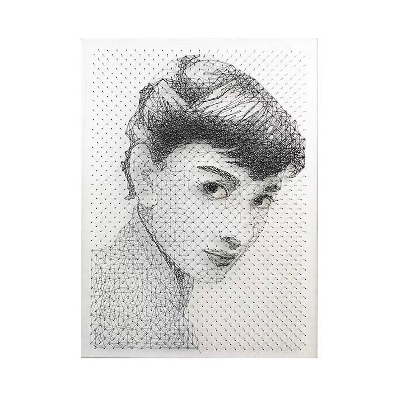 M线画创意手工钉子绕线画diy定制照片弦丝纱线画材料订做生日情侣