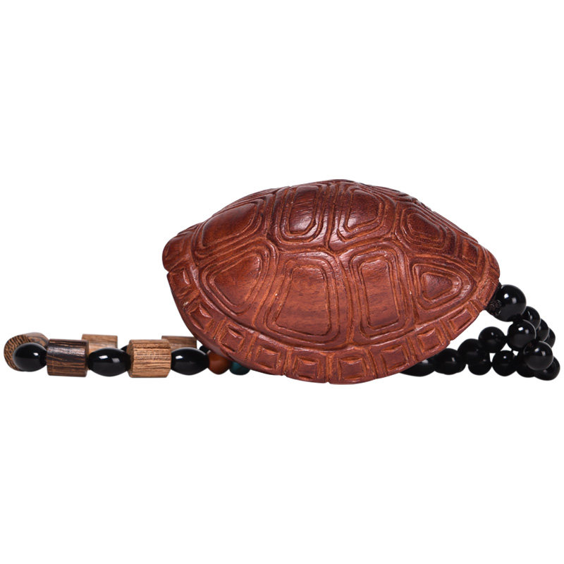 小叶紫檀木雕刻富甲天下实木天然龟壳富甲一方文玩挂件手把件