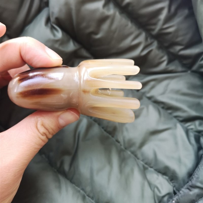 【卖檀翁】牛角八爪鱼口袋梳 章鱼梳 梳齿圆润 头皮生发经络梳