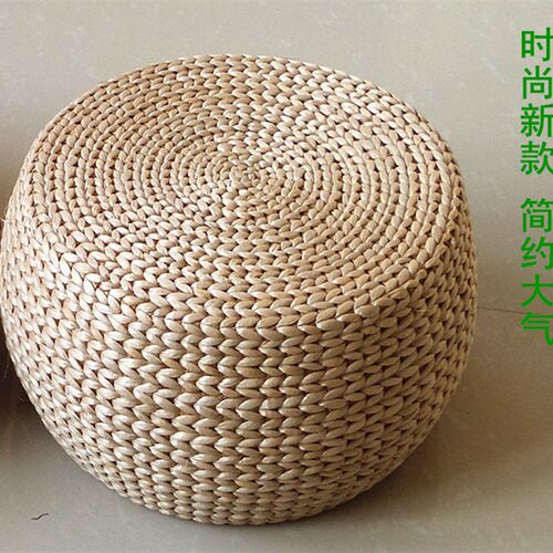 家用草编坐墩换鞋凳榻榻米坐垫蒲团客厅酒店矮凳沙发凳绣墩可定做