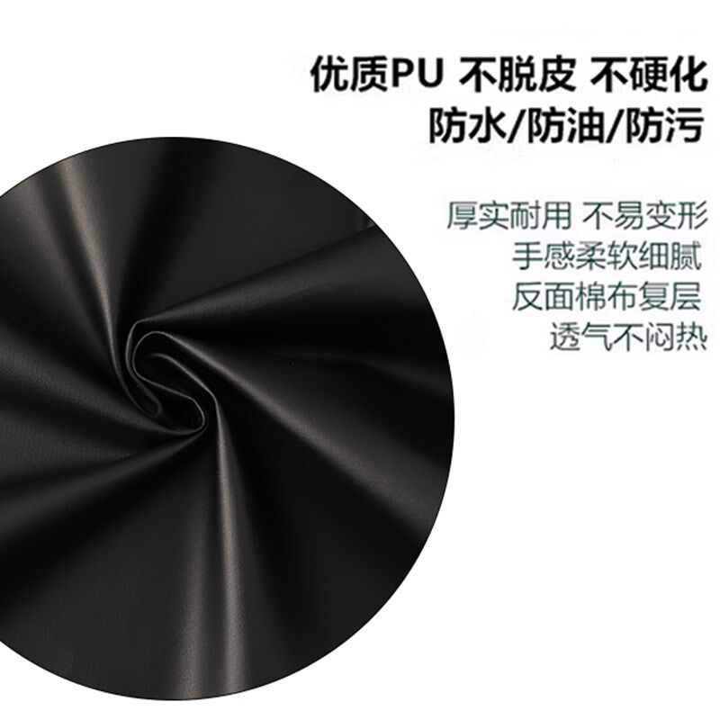 皮革长袖罩衣防水防油围裙厨房家用成人男女反穿衣软皮工作服围腰