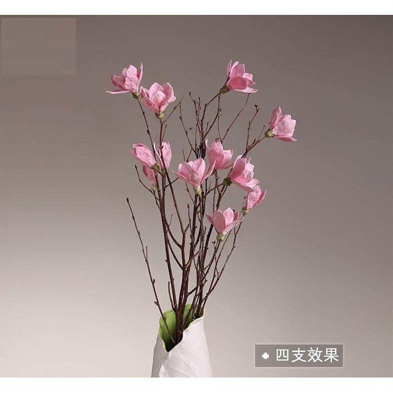 客厅落地天然玉兰干枝干花花束干支干树枝树装饰玉兰花仿真花卧室