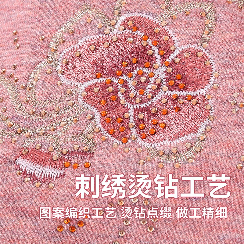中老年人保暖内衣女加绒加厚套装妈妈款老人本命年属虎年冬季大码