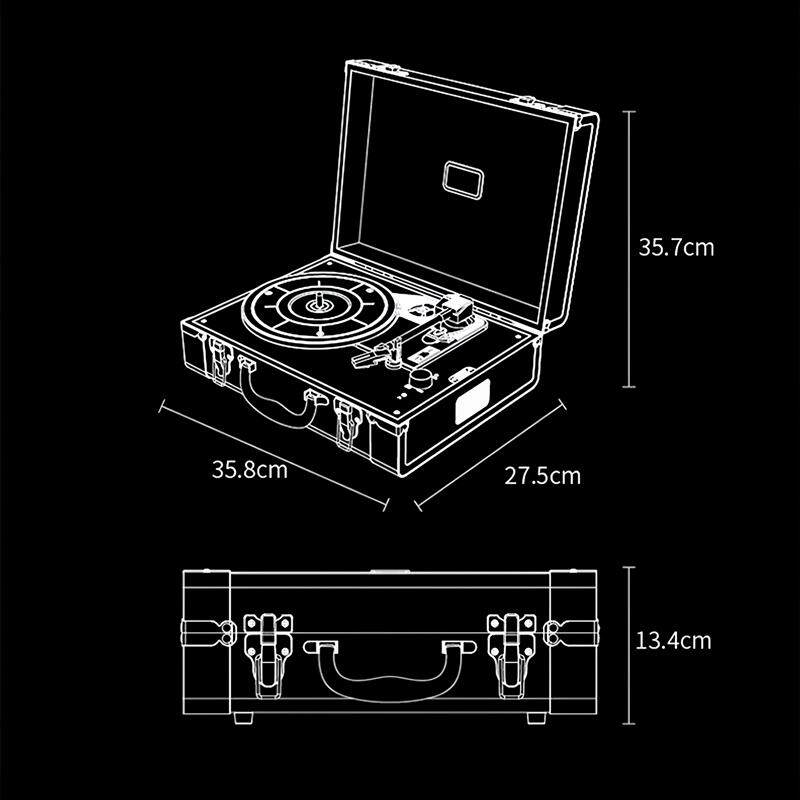 柏林之声黑胶唱片机便携蓝牙音响一体皮箱留声机复古cd机客厅装饰