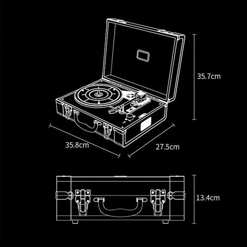 柏林之声黑胶唱片机便携蓝牙音响一体皮箱留声机复古cd机客厅装饰