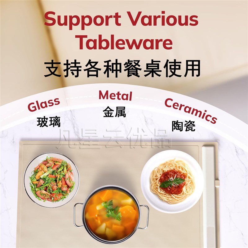 中国香港暖菜板英规柔性可卷硅胶出口家电热菜板多功能折叠暖菜宝