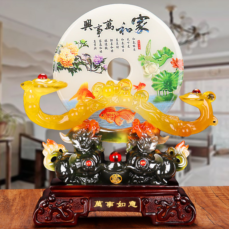 平安扣摆件貔貅一对招财吉祥物客厅电视酒柜装饰公司开业乔迁礼品