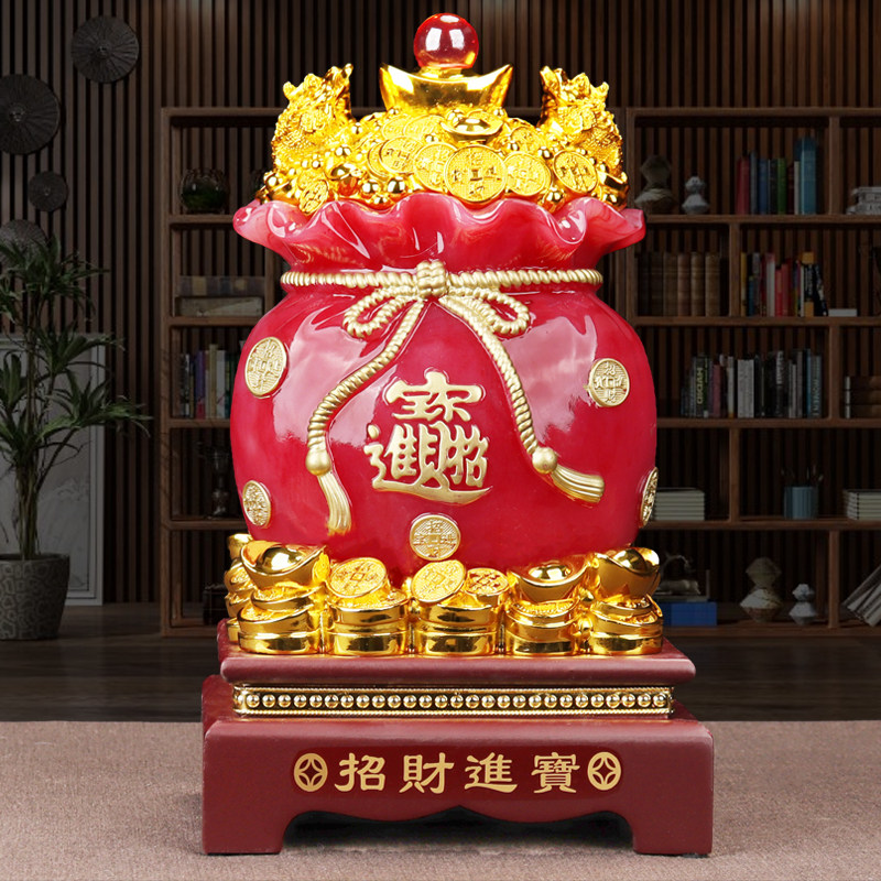 招财进宝金钱袋摆件金蟾客厅电视酒柜高档办公室店铺开业乔迁礼品
