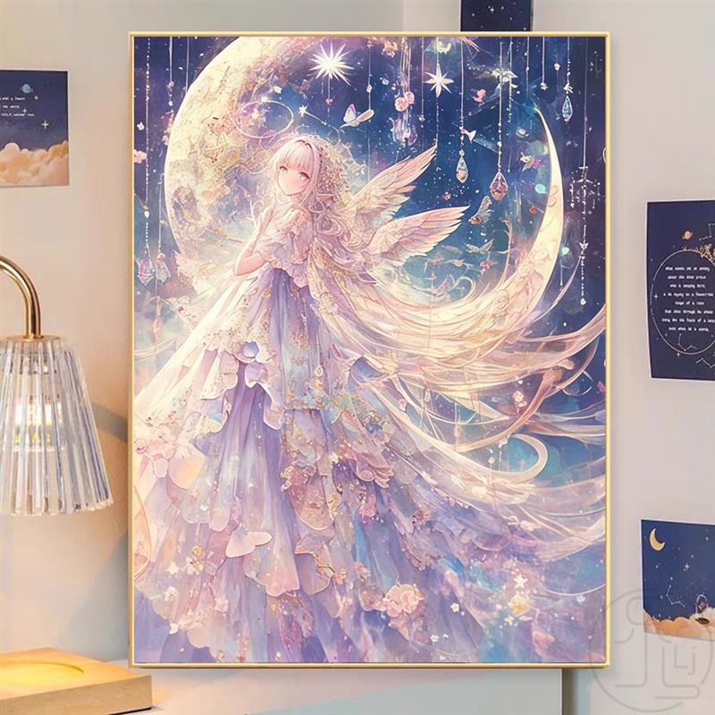 月光天使5D满钻儿童钻石画