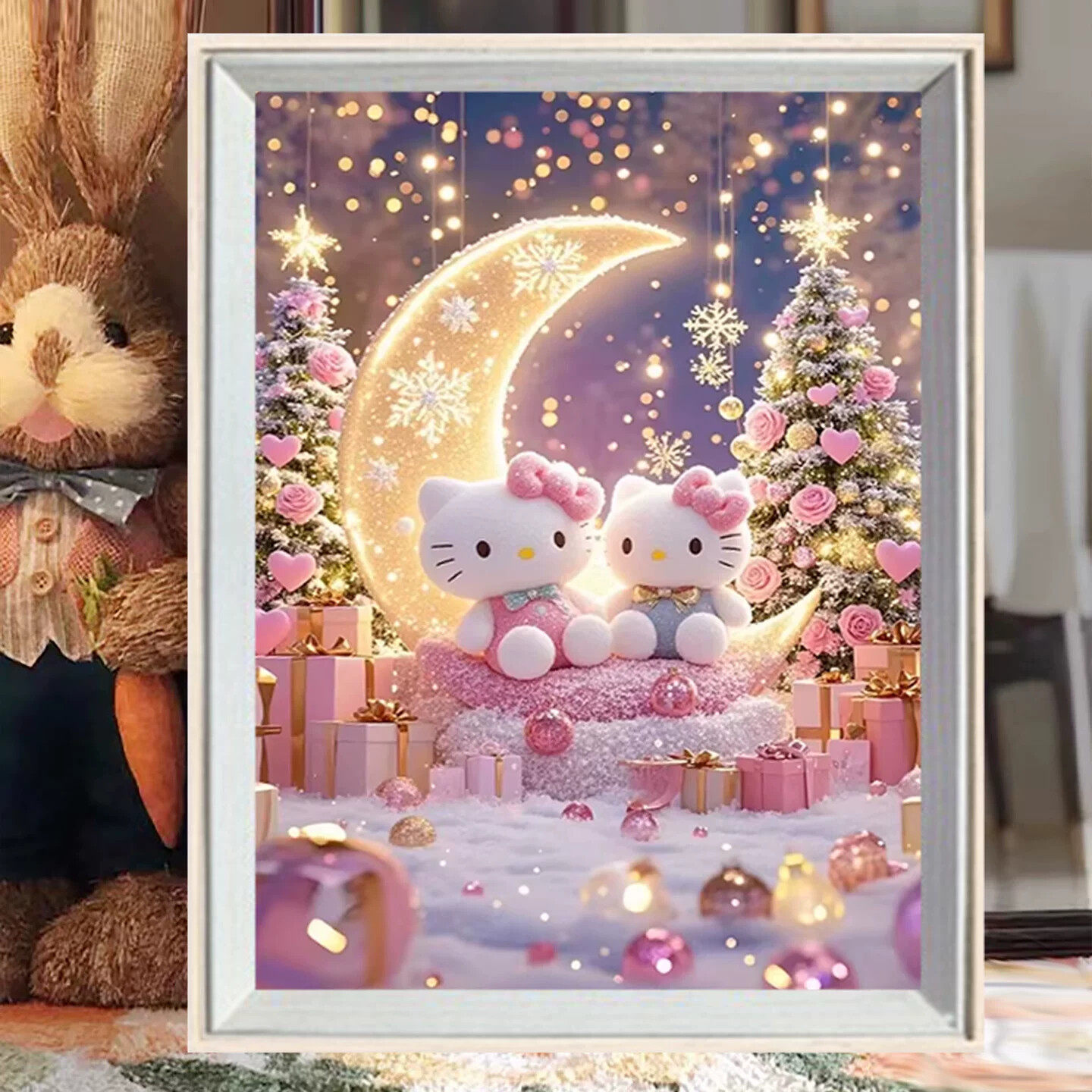 高级感客厅钻石画HelloKitty猫咪满钻卡通可爱手工钻新款女孩卧室