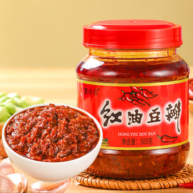 【天降到手2.9元】麦小贝红油豆瓣酱500g/瓶