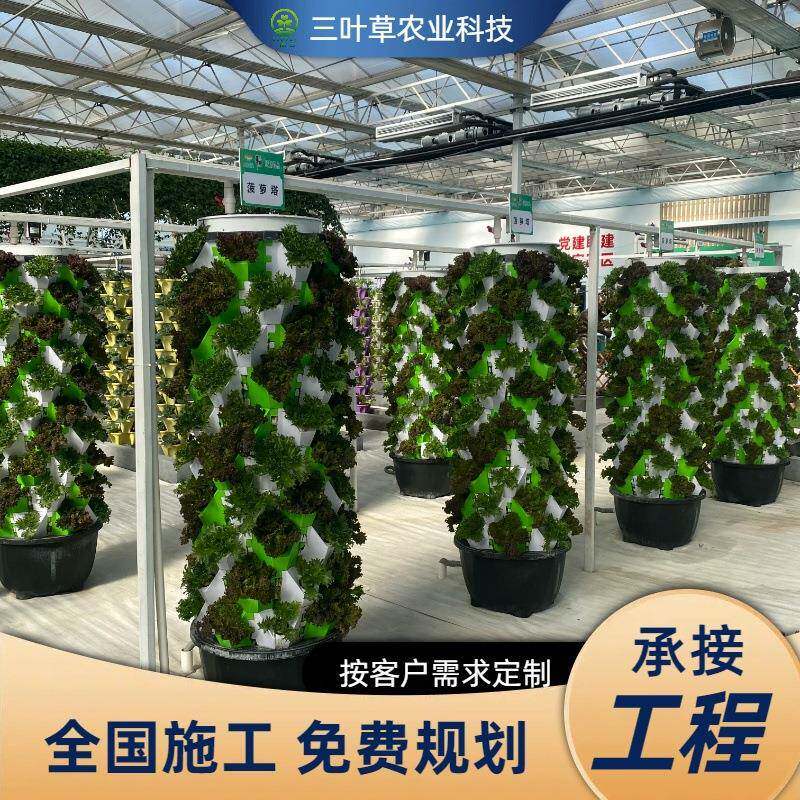 菠萝塔立体花瓣柱管道种植架无土栽培水培雾培基质栽培设施工程