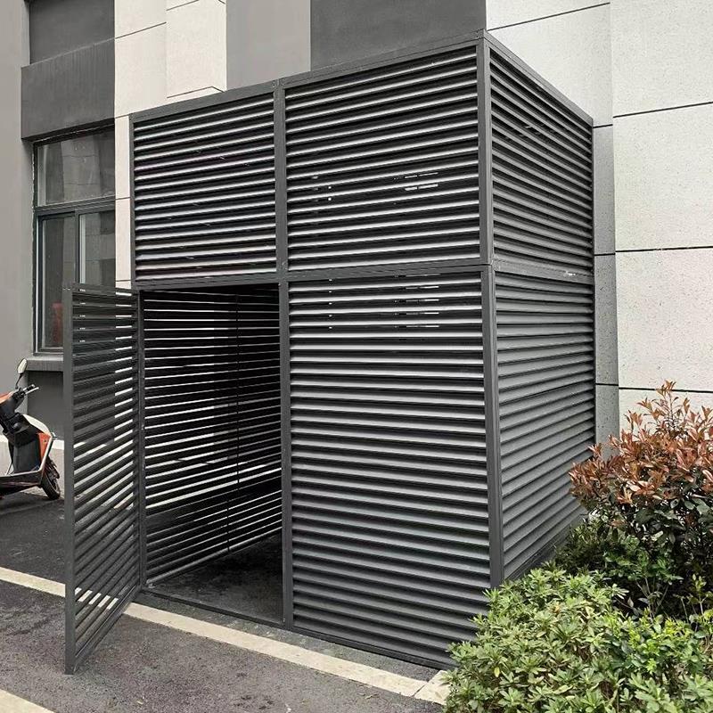 厂家定做铝合金百叶窗铝挤型材料格栅空调外机罩窗围栏装饰百页床