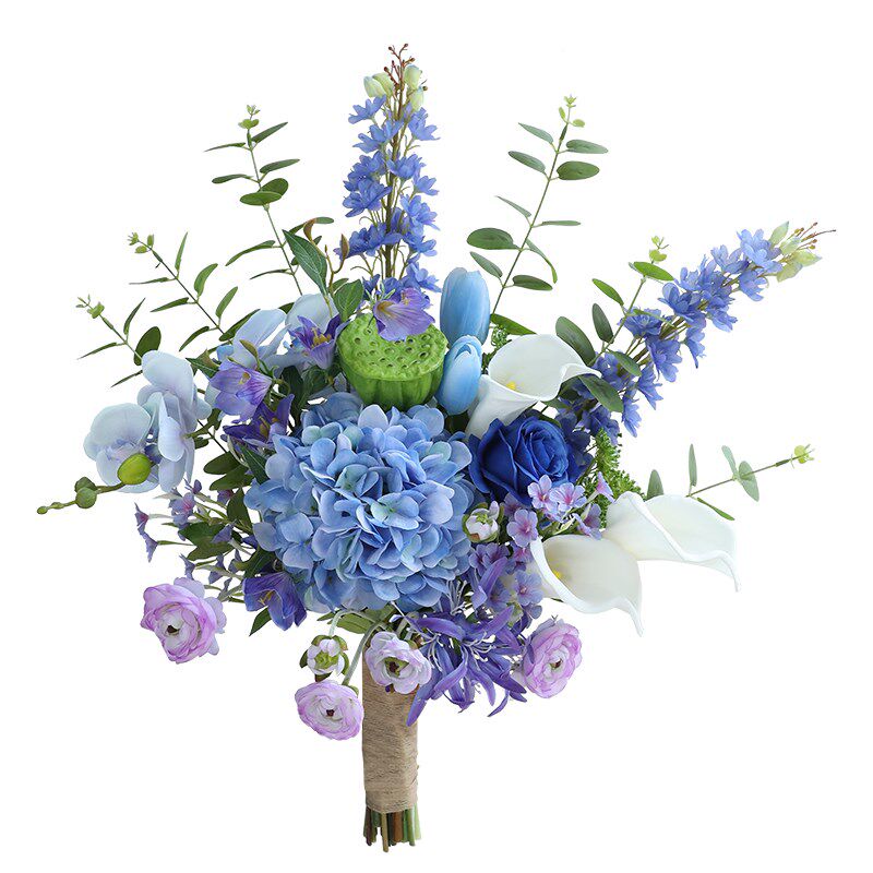 高档客厅假花仿真花摆设法式花束餐桌花艺摆件电视柜绢花装饰干花