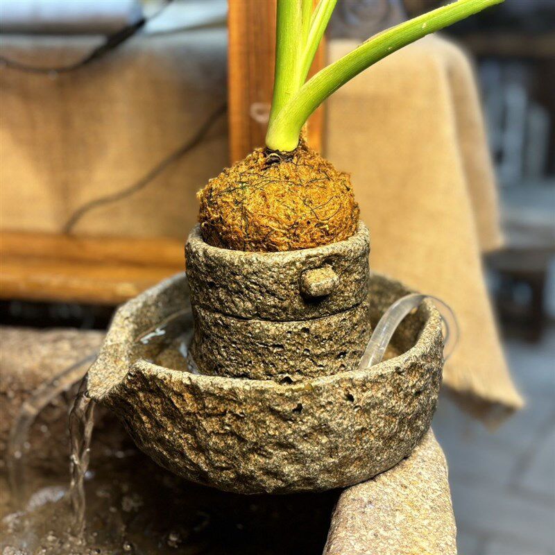 假山招财流水培摆件客厅水循环小石磨庭院茶宠古法民宿鱼缸生日礼