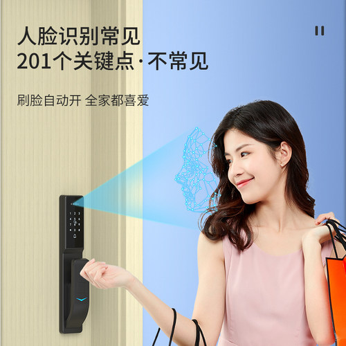 博克智能锁人脸识别指纹锁可视猫眼家用防盗门智能门锁V6P