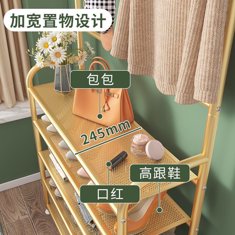 鞋架衣帽架一体轻奢进门多功能家用放门口卧室鞋柜鞋架挂衣2023爆