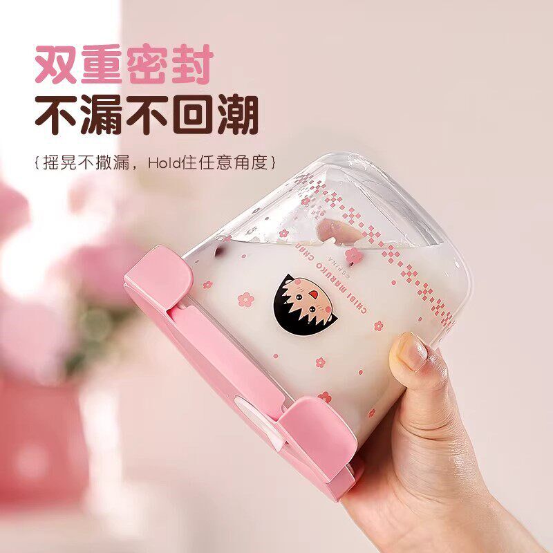 樱桃小丸子高硼硅玻璃饭盒微波炉加热专用碗上班族带饭餐盒便当盒