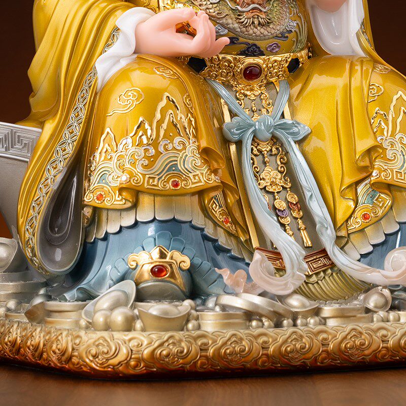 台湾汉白玉财神爷供奉神像家用文财神爷佛像店铺公司开业招财摆件