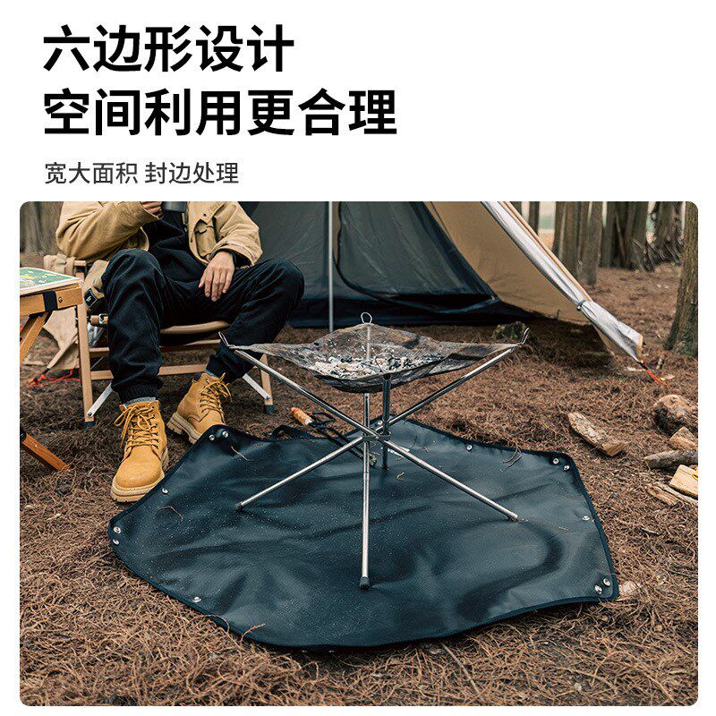 露营防火垫户外野营烧烤篝火野炊阻燃防火布耐高温硅胶隔火地垫子