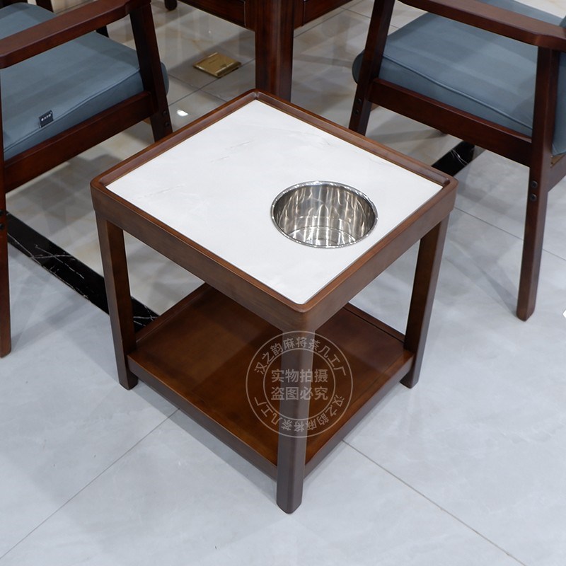 茶楼棋牌室专用实木茶几茶水架麻将桌旁小边几麻将机茶水台置物架