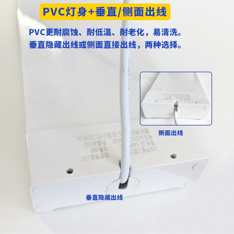 LED三防灯工厂48W防水平板灯超薄宽面支架灯食品厂冷库条形照明灯