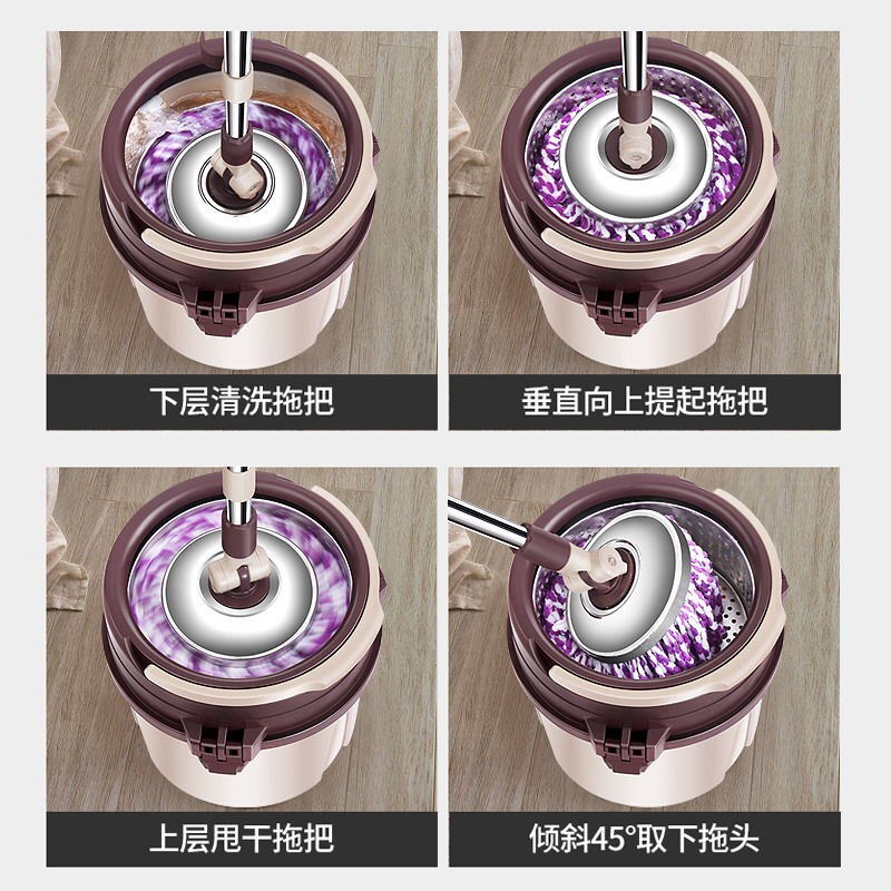 旋转拖把桶家用免手洗一拖净拖地自动加厚墩布一体式单桶好神拖