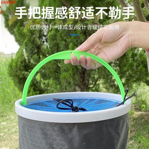 钓鱼打水桶折叠装鱼桶便携式活鱼桶带绳多功能钓鱼桶鱼具用品大全