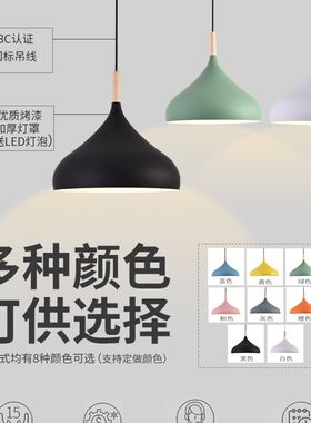 北欧灯罩led工业风吊灯创意个性办公室餐厅吧台火锅店单头吊顶灯