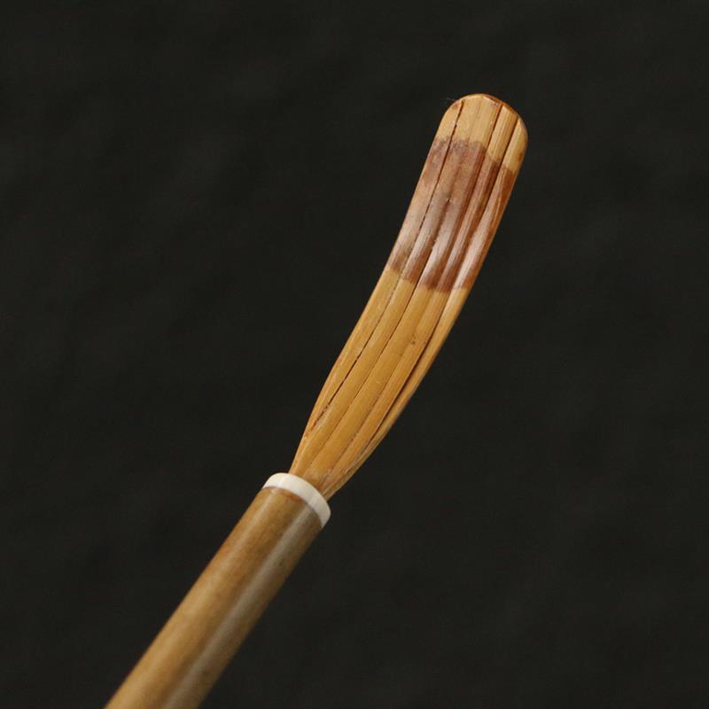 精品一物一拍纯手工制作天然福建红湘妃竹茶拨贴片工艺竹茶扒长款
