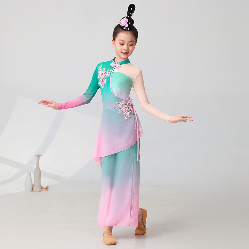 儿童古典舞胶州秧歌舞蹈服飘逸扇子舞伞舞中国舞剧目艺考表演服装