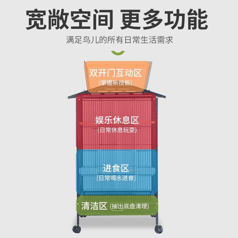 宠笼迪 鹦鹉玄凤鸟笼 大型豪华鸟笼八哥画眉家用鸟笼繁殖鸟笼包邮