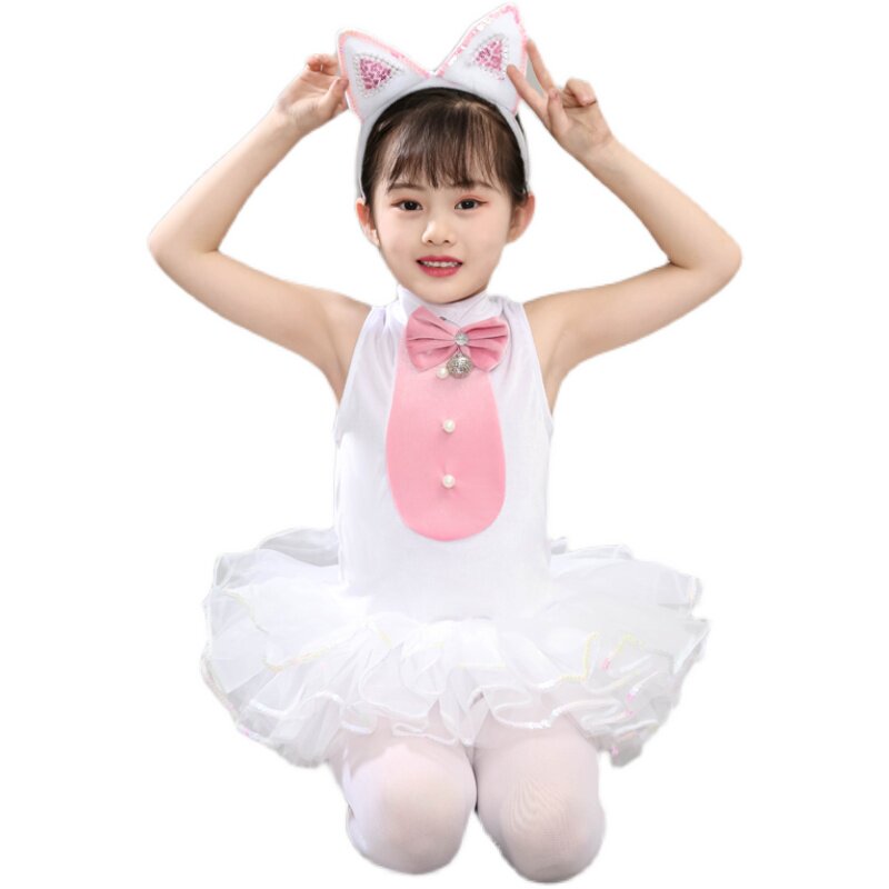 学猫叫演出服小花猫舞蹈表演服波斯猫动物卡通话剧衣服儿小猫咪童