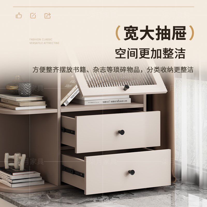 飘窗储物柜阳台防晒靠墙一体置物架抽屉柜杂物柜空间利用神器柜子