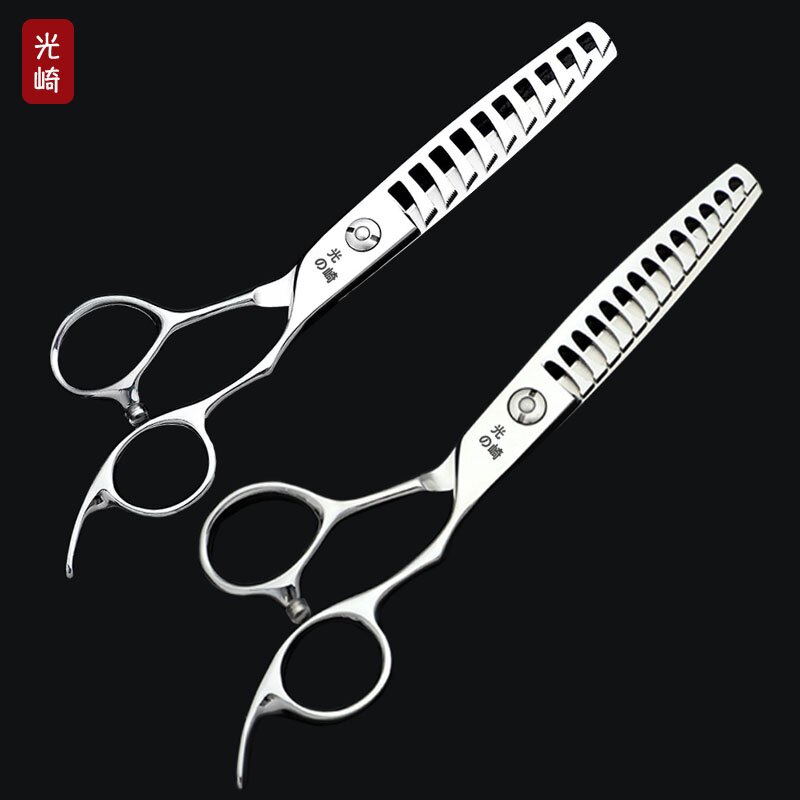 光崎美发剪刀专业用理发型师鱼骨剪男发打薄起发角牙剪去发量50%