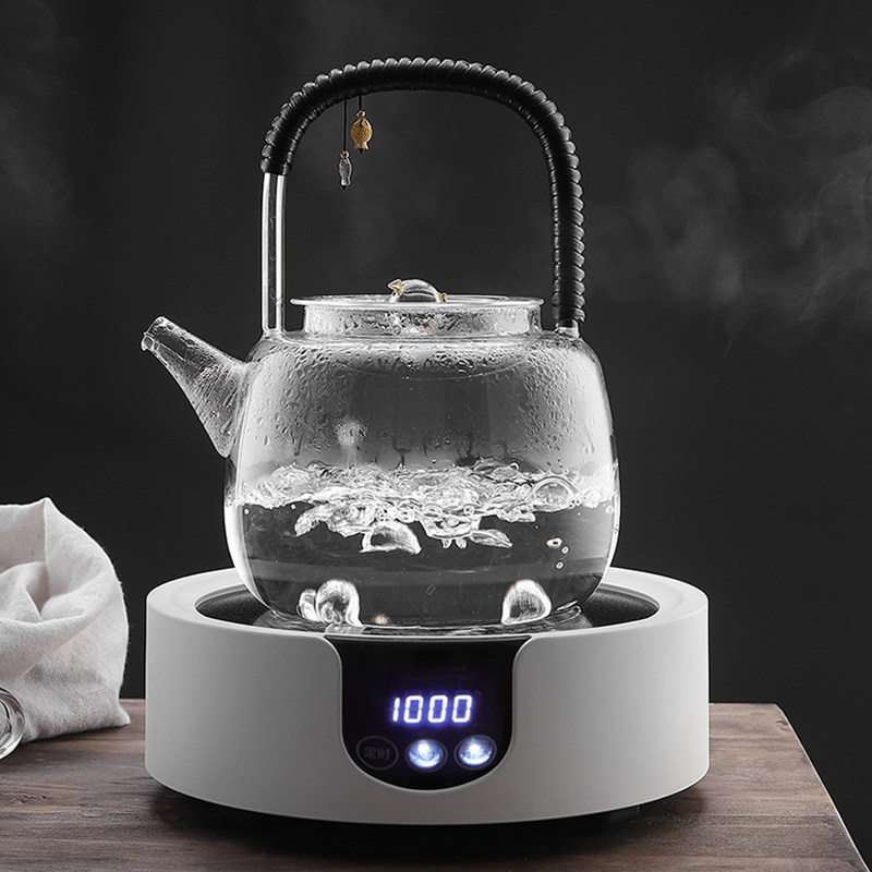 日式提梁壶可以明火烧水壶直火玻璃壶耐高温玻璃煮茶壶电陶炉专用