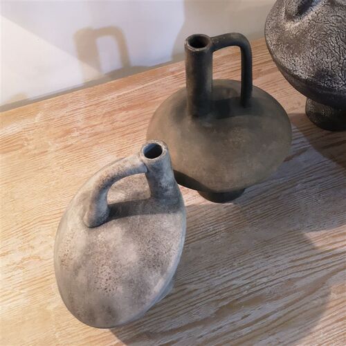 侘寂风陶瓷装饰品 日式禅意居家花器 创意民宿北欧风格碗状摆件