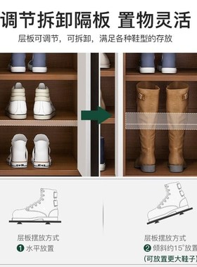 鞋柜家用门口大容量收纳客厅入户玄关柜子楼道外经济型带柜门鞋架
