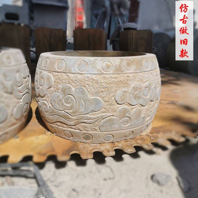 青石石鼓石墩子石雕柱顶石石墩空心柱墩石柱礅木柱底座柱墩子基石
