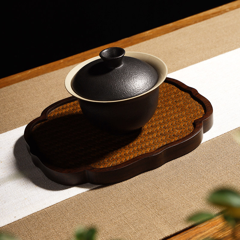 茶道功夫茶具配件大全底座茶台托盘壶承干泡台茶盘家用壶垫藤隔热
