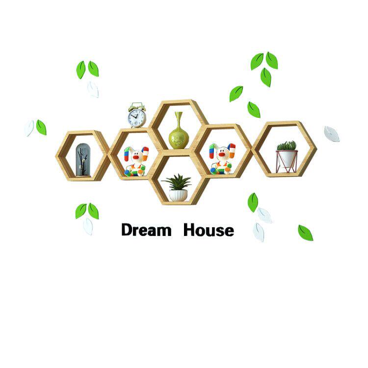 墙上实木置物架壁挂墙面创意格子电视背景墙装饰架客厅墙壁隔板