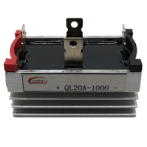 单相整流桥堆QL10A/20A/35A/50A/1000V4脚方形带散热器可控硅模块