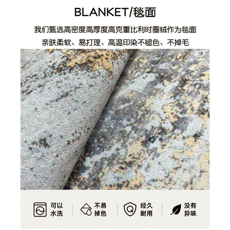 客厅地毯法式新款轻奢高级感家用地垫大面积全铺玄关卧室床边脚垫