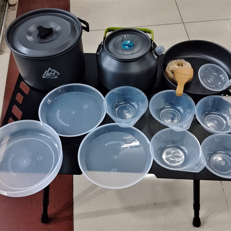 户外便携露营炊具套锅野营烧水壶套装锅具野外卡式炉餐具装备用品