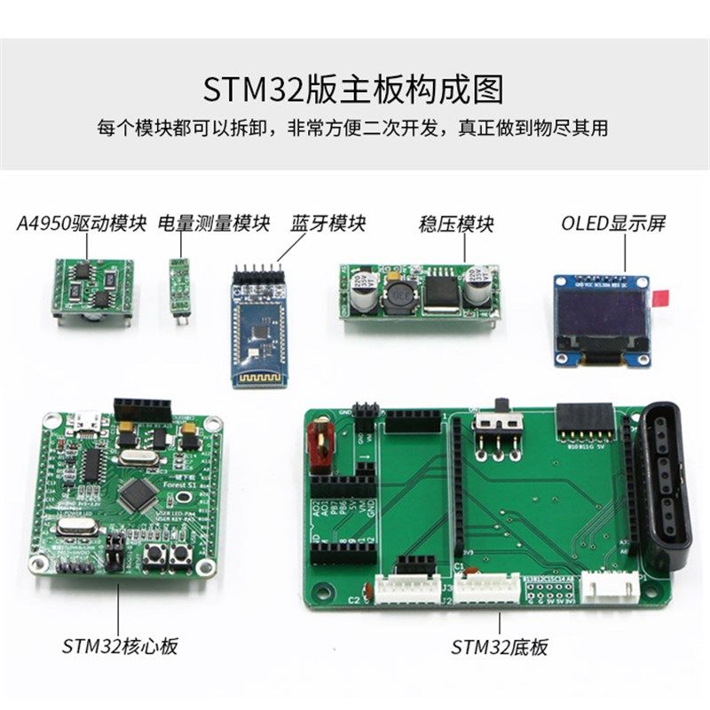 轮趣科技小车倒立摆B350平衡杆小车PID开发一阶单级倒立摆STM32