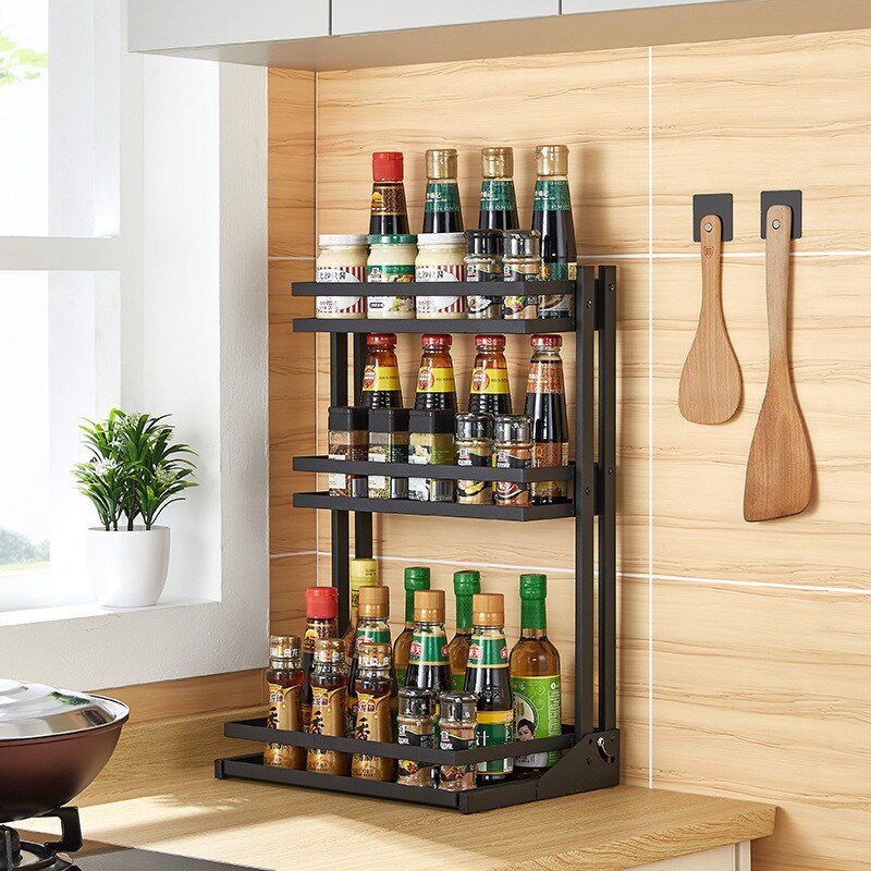 厨房调料置物架调味品多层转角油盐酱醋收纳盒罐边角台面佐料架子