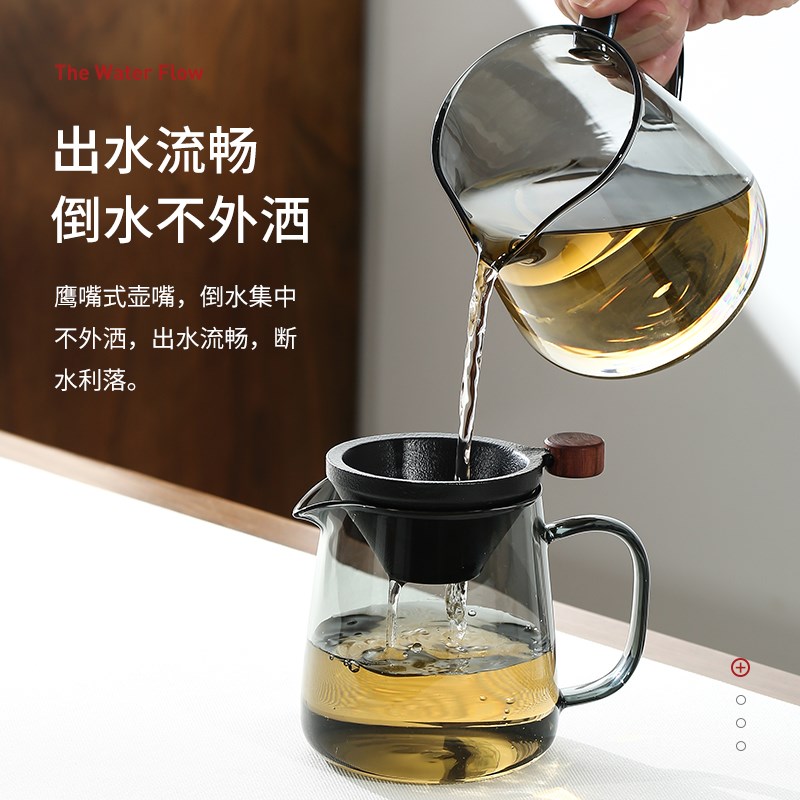 茶壶茶具套组2026新款家用耐高温透明玻璃功夫茶具茶杯套装6只装