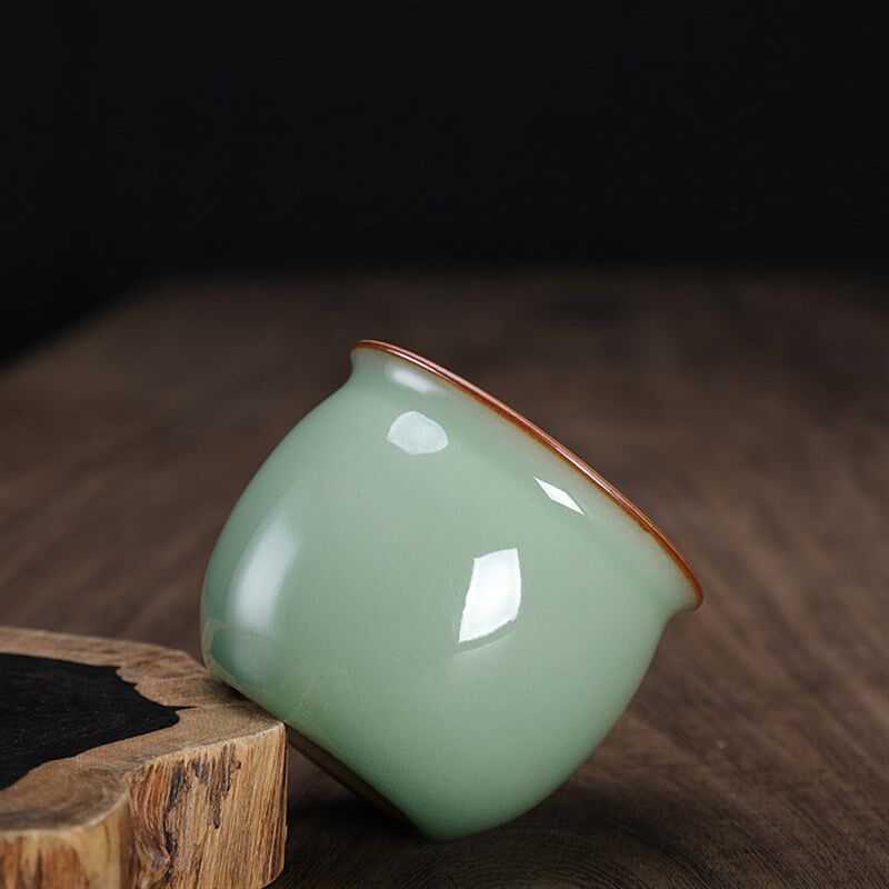青瓷陈相源手工功夫茶杯品茗杯主人杯茶杯茶碗茶具朱砂胎托烧陶瓷