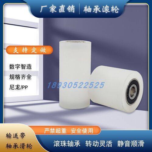 砂带机平轮轴承滑轮不锈钢滚轮夹轮输送导轮无动力传送带滚筒配件