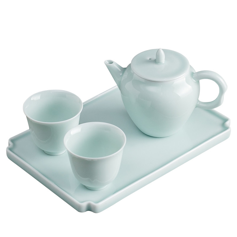 一壶二杯带托盘便携功夫茶具套装 泡茶伴手礼茶具 2人办公泡茶壶